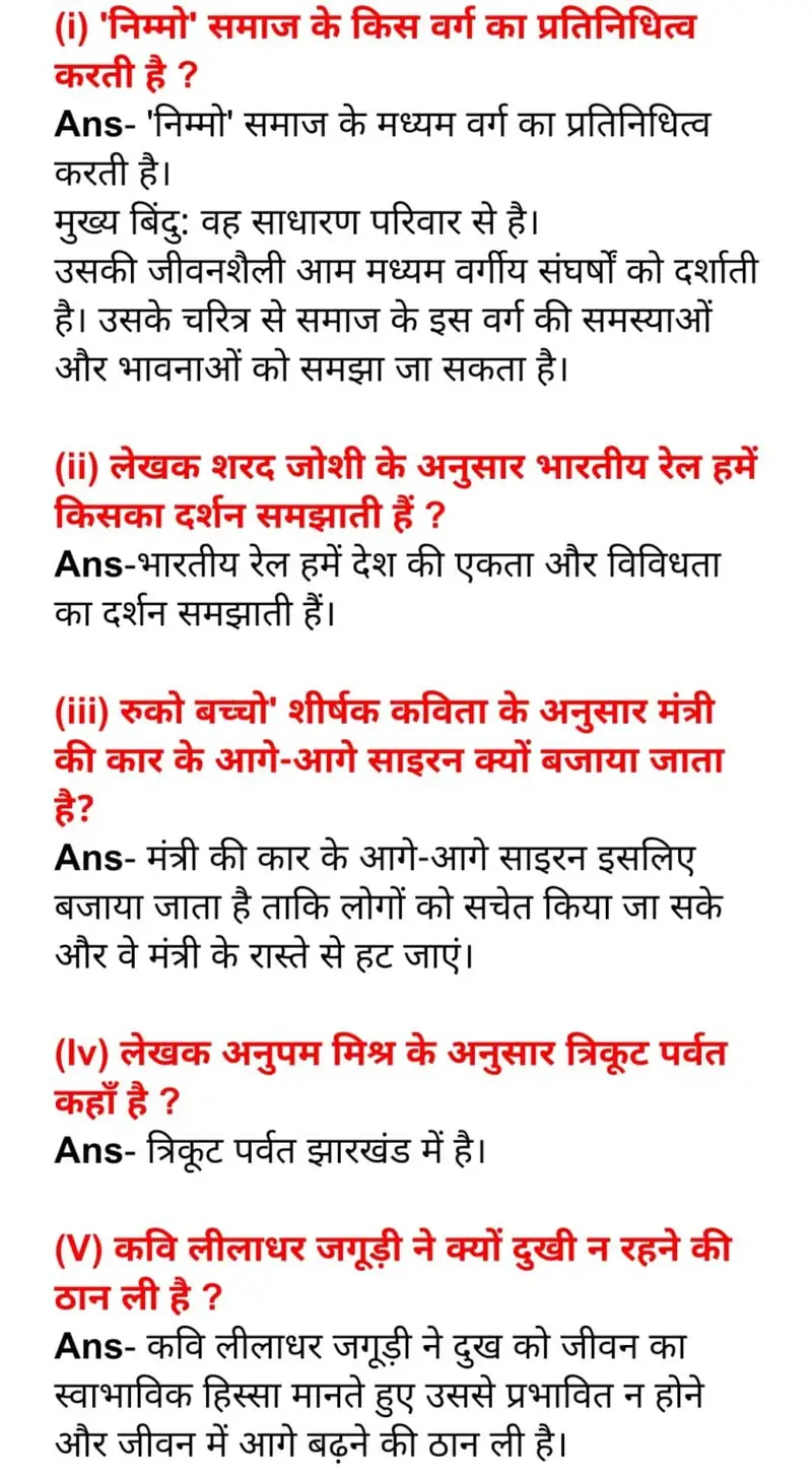 Class 9th Hindi December Monthly Exam 2024