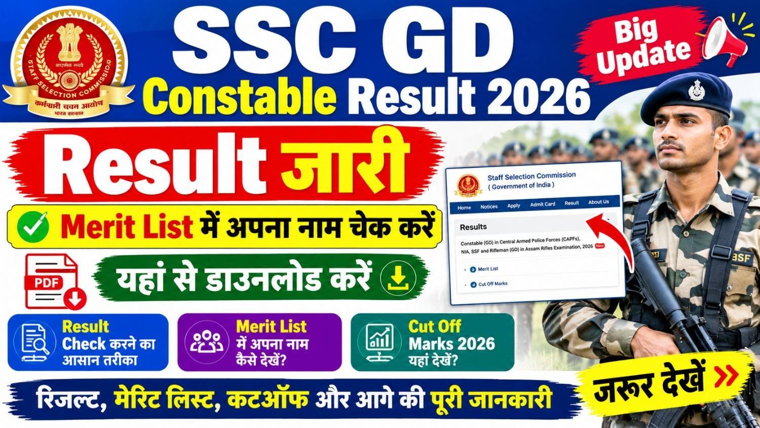 SSC GD Constable Result 2026 Live